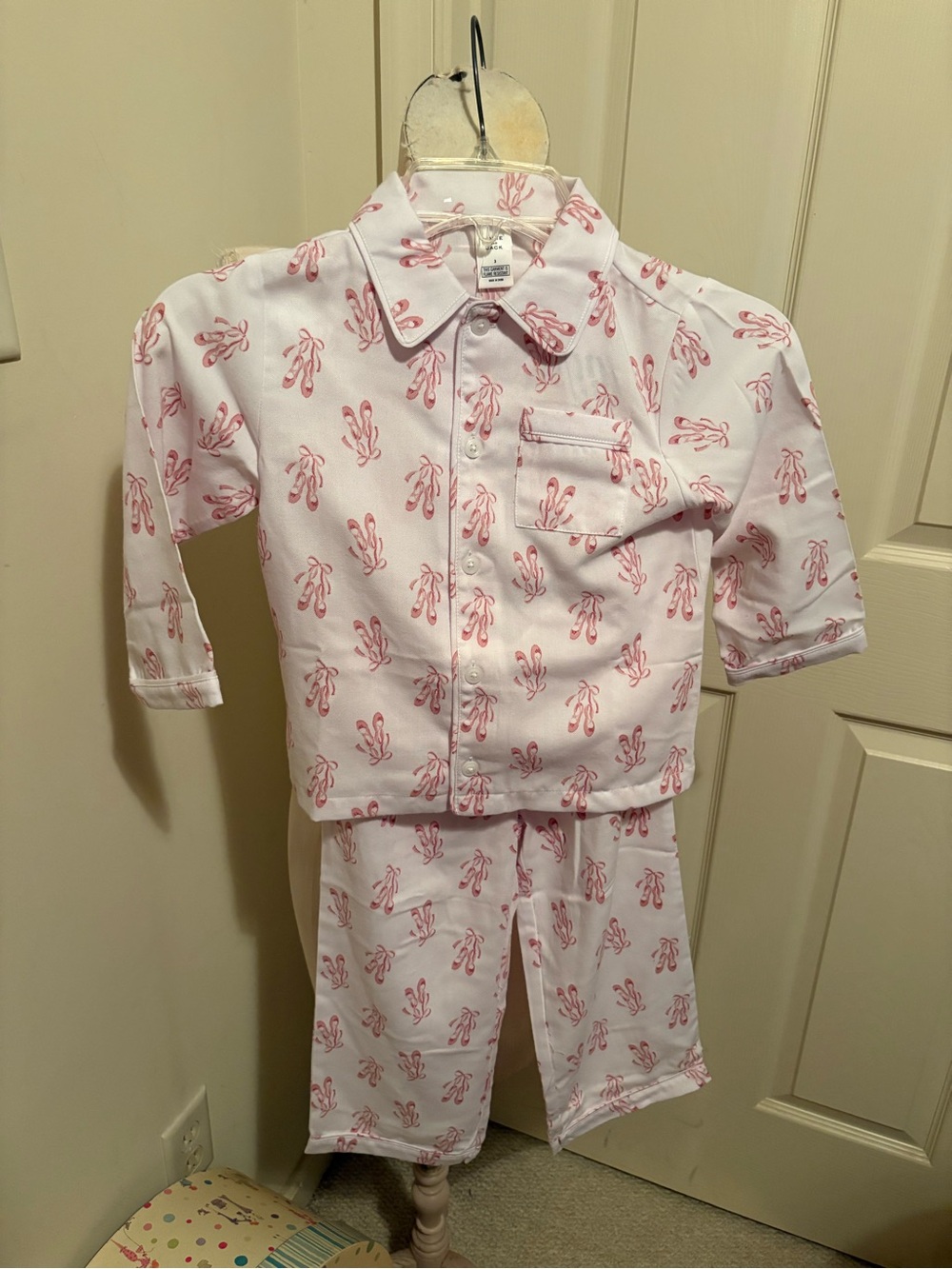 Janie and Jack girls Pink ballet shoes Pajama Set nwt $48 size 3